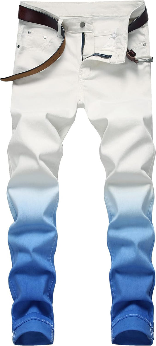 Men'S Slim Fit Stretch Jeans Ripped Skinny Jeans for Men, Distressed Straight Leg Fashion Comfort Flex Waist Pants