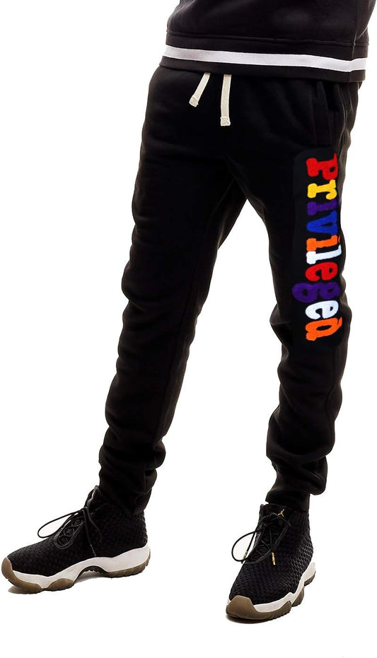 BRAND Mens Hip Hop Premium Slim Fit Track Pants - Athletic Jogger Bottom with Side Taping