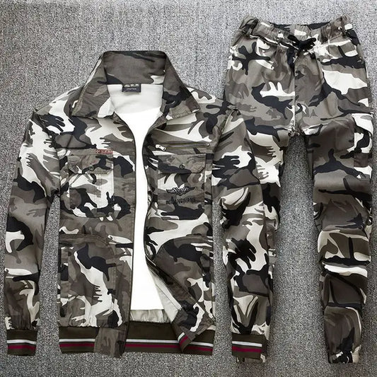 Summer Thin Work Clothes, Men'S Cotton Suit Camouflage Suit Welder'S Breathable Spiral Elastic Labor Protection Clothing