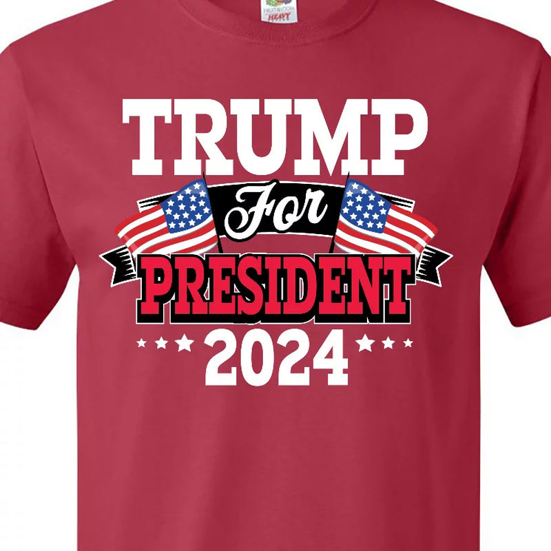 Trump for President 2024 with Flags T-Shirt